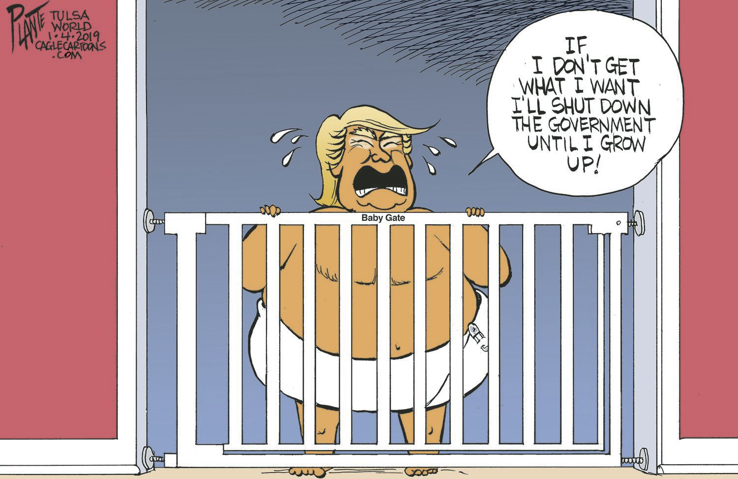 Bruce Plante Cartoon: Trump and the Baby Gate